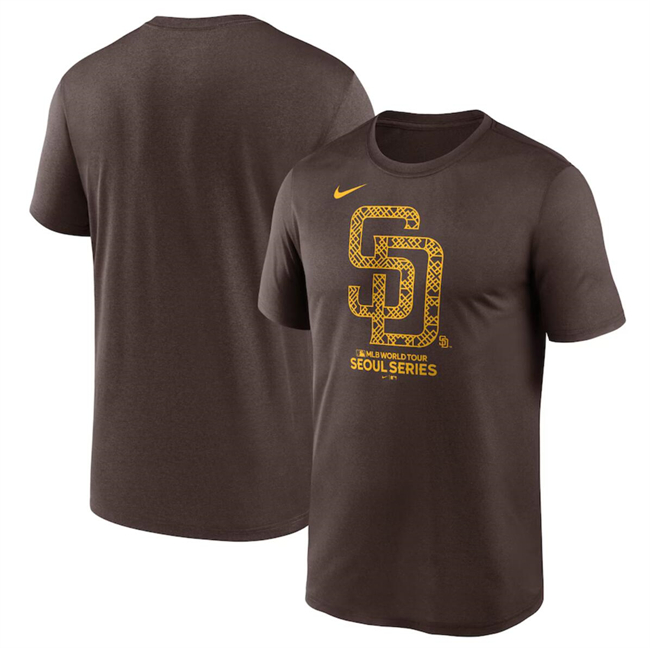 Men's San Diego Padres Brown 2024 World Tour Seoul Series Legend Performance T-Shirt